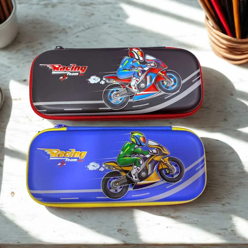 3D EVA Embossed Cartoon Bike Pencil Case – A Cool and Useful Pencil Case for Kids