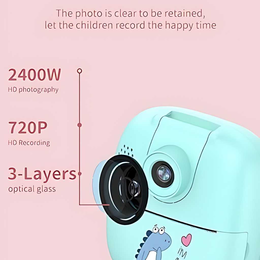 180° rotating lens instant print camera