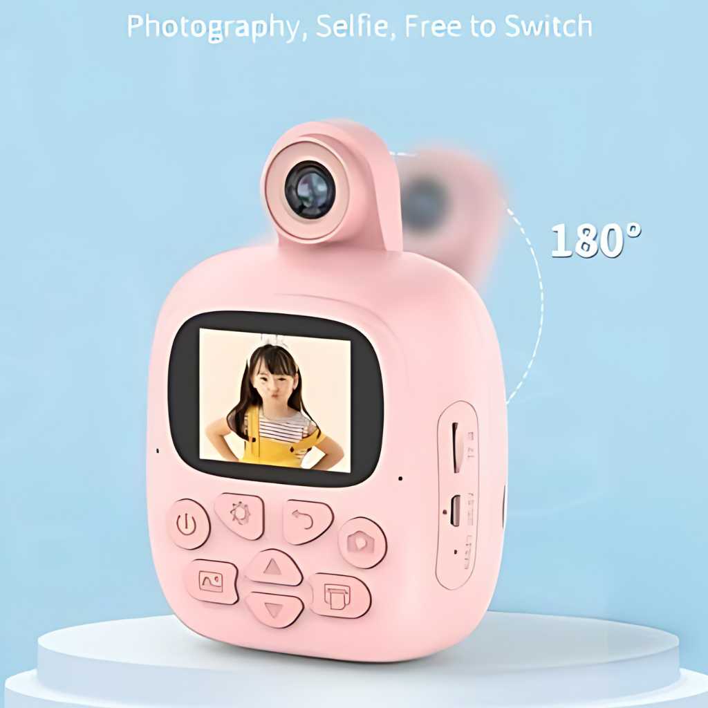 180° rotating lens instant print camera