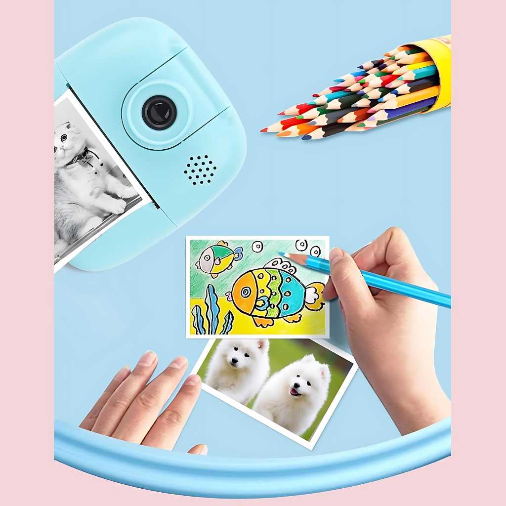180° rotating lens instant print camera