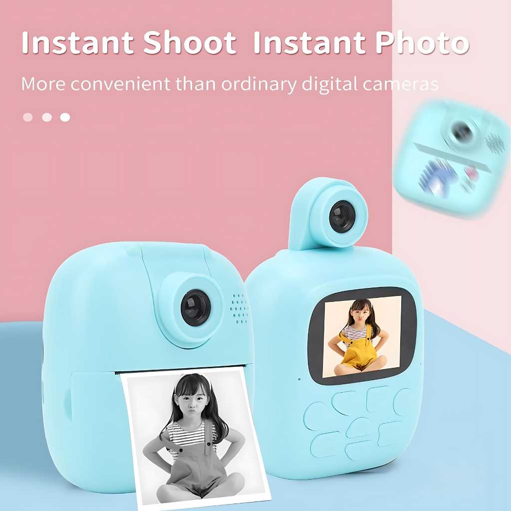 180° rotating lens instant print camera