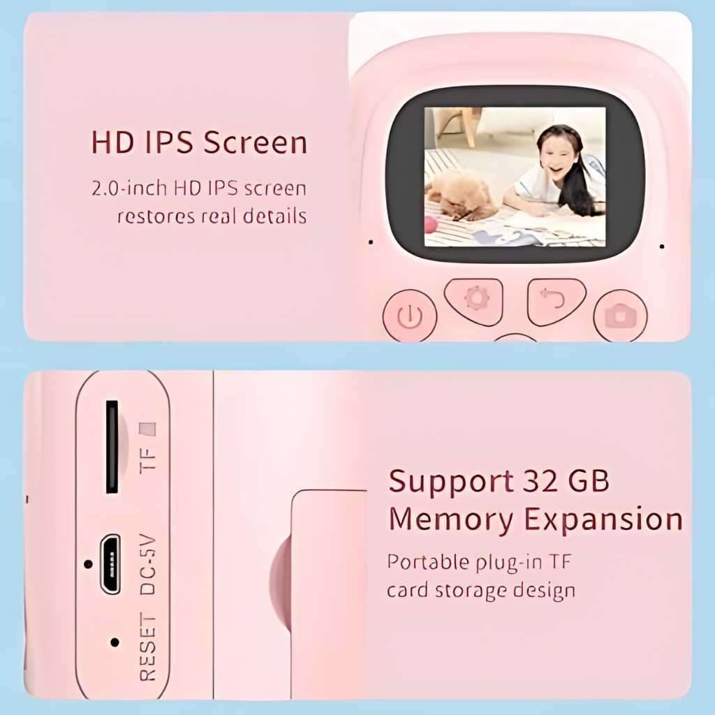 180° rotating lens instant print camera