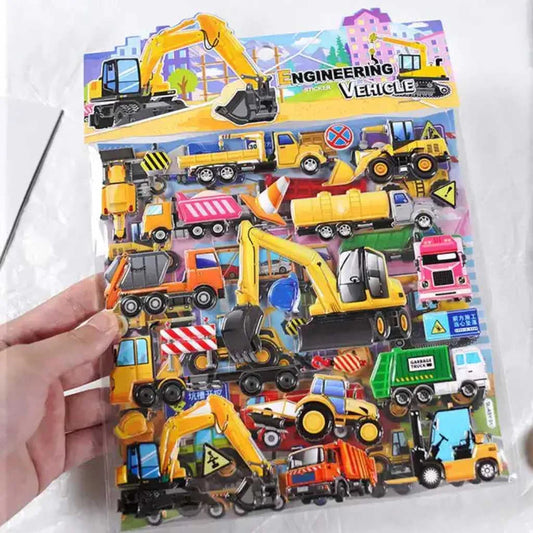 3D Educational Puffy Vehicle, Dinosaur and Fish Stickers