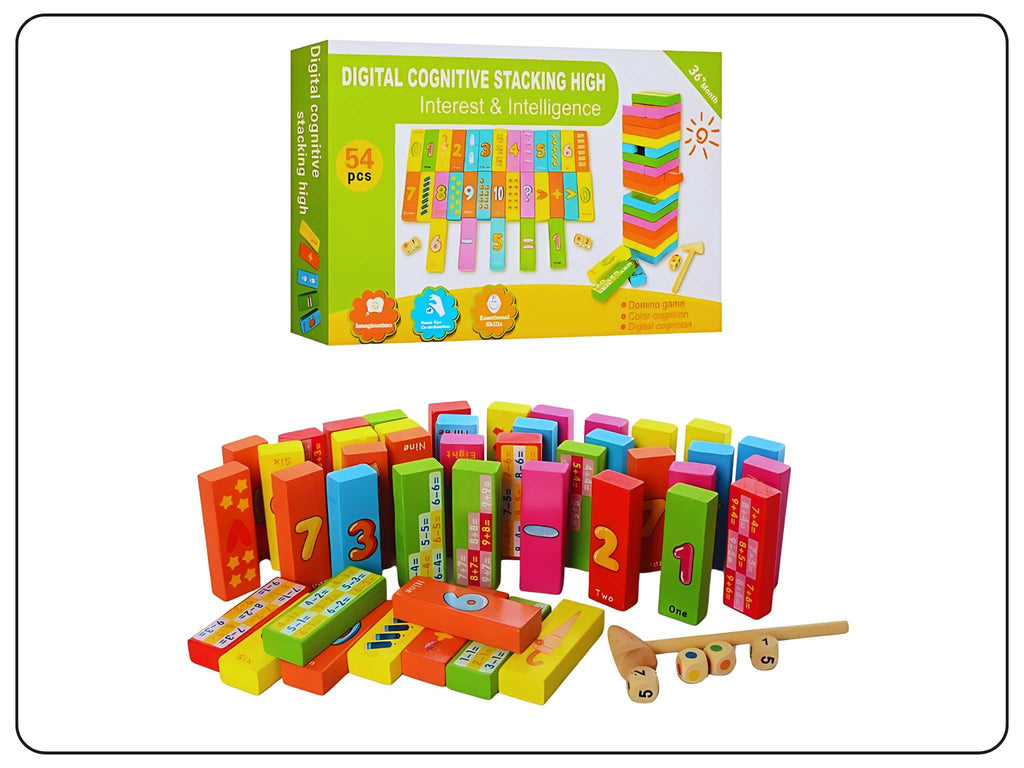 Wooden Educational Game Colorful Jenga Tower
