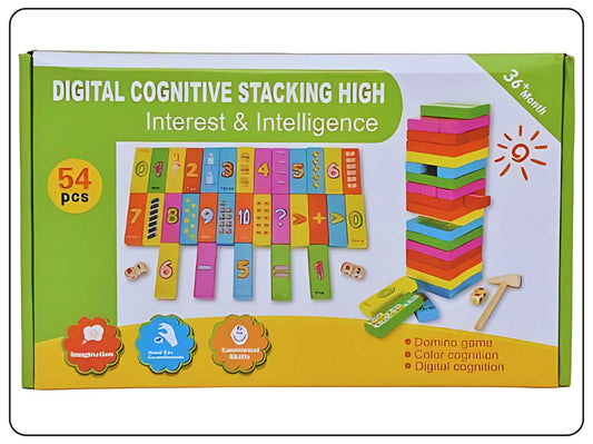 Wooden Educational Game Colorful Jenga Tower