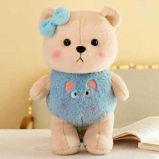 Adorable Plush Teddy Bear with Bow for Kids