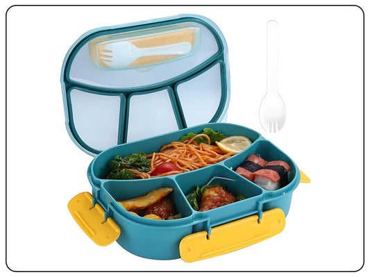 bento lunch box with 4 individual compartments