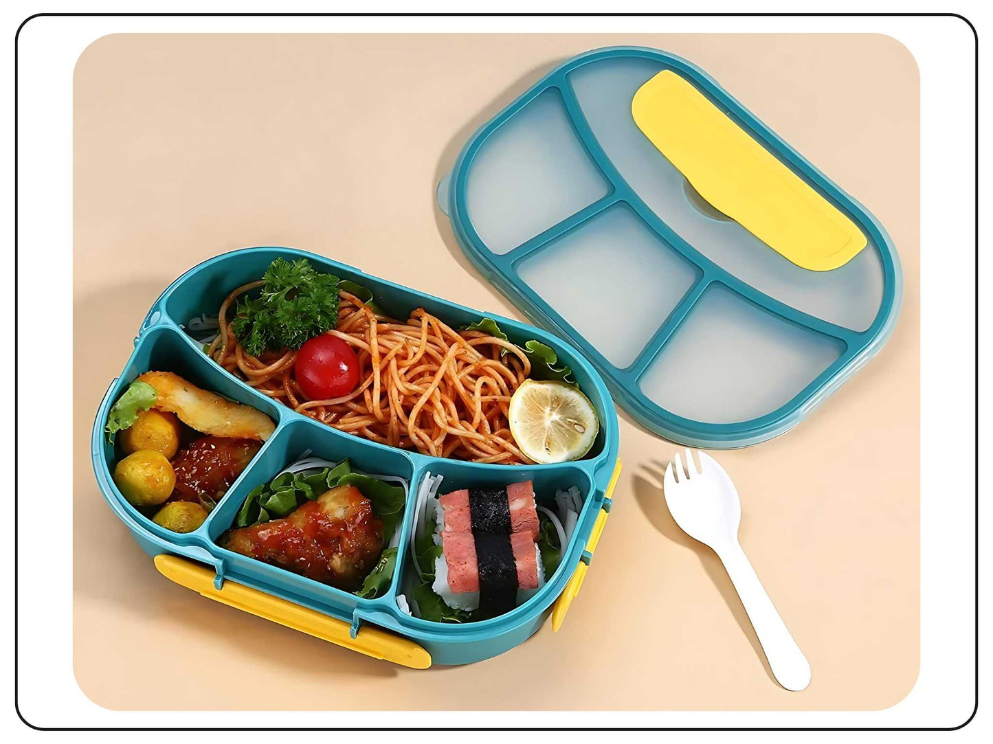 bento lunch box with 4 individual compartments
