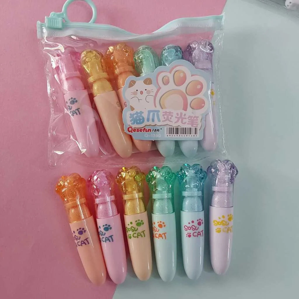 Cat Claw Highlighters Set - Cute Paw-Shaped Markers | DODKart