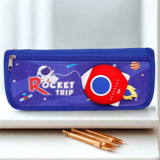 Cute 3D Space Rocket Stationery Pencil Pouch