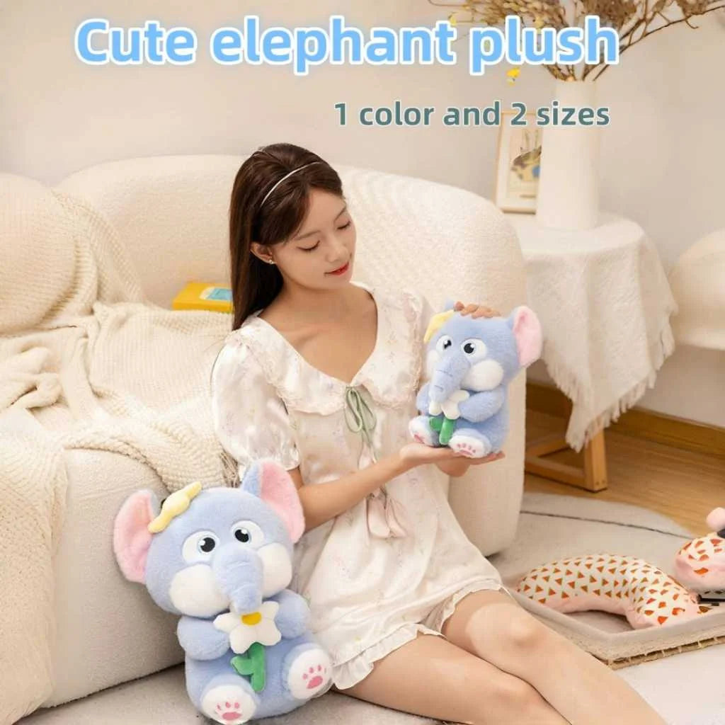 Cute Blue Elephant Soft Toy 35cm Cuddly Plush