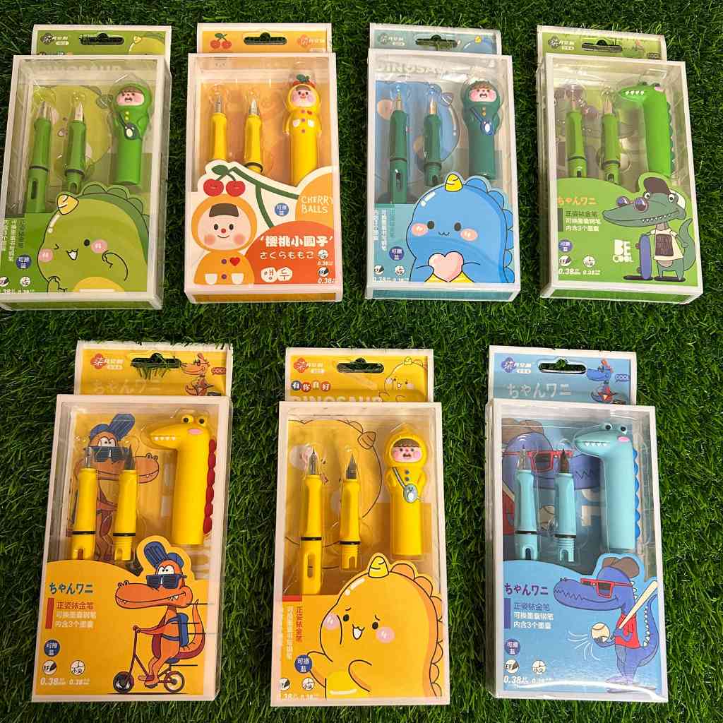 cute cartoon character pen set for kids