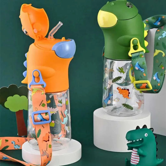 Cute Dinosaur Shaped Hanging Sipper Water Bottle