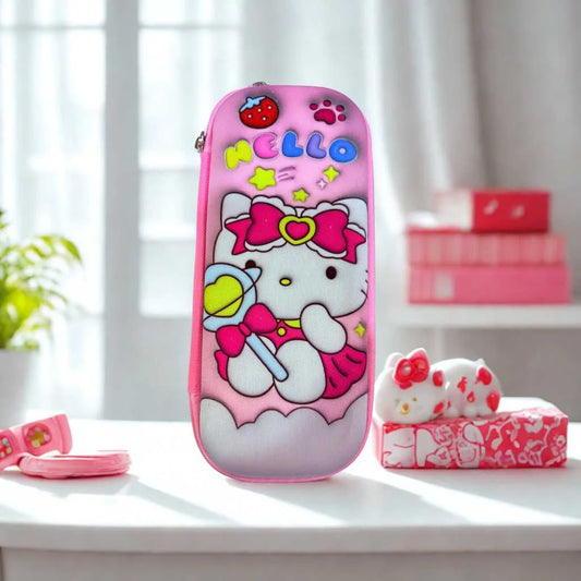 Cute Hello Kitty and Dinosaur 3D Pencil Case