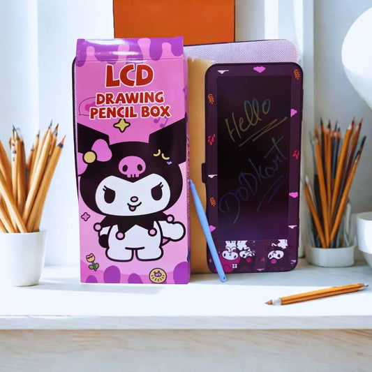 Cute Kuromi Pencil Box with LCD Drawing Tablet