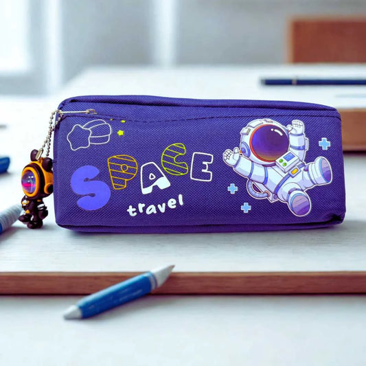 Cute Space Pencil Pouch with Astronaut Keychain