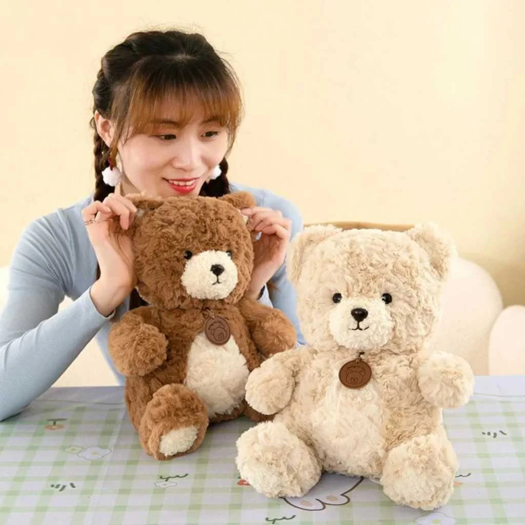Cute Teddy Bear Soft Toy with Rose Texture 35cm for Kids