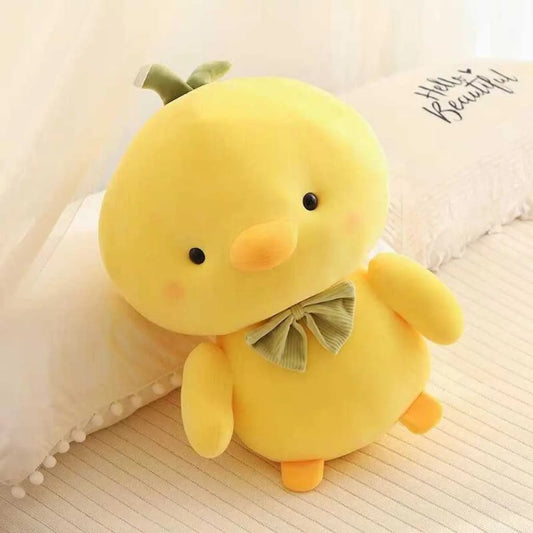 Cute Yellow Teddy Duck Soft Toy with Bow