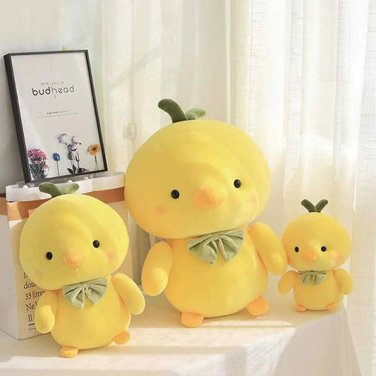 Cute Yellow Teddy Duck Soft Toy with Bow