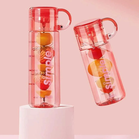 Fruit Infuser Gym Bottle with Cup Cap 620ml