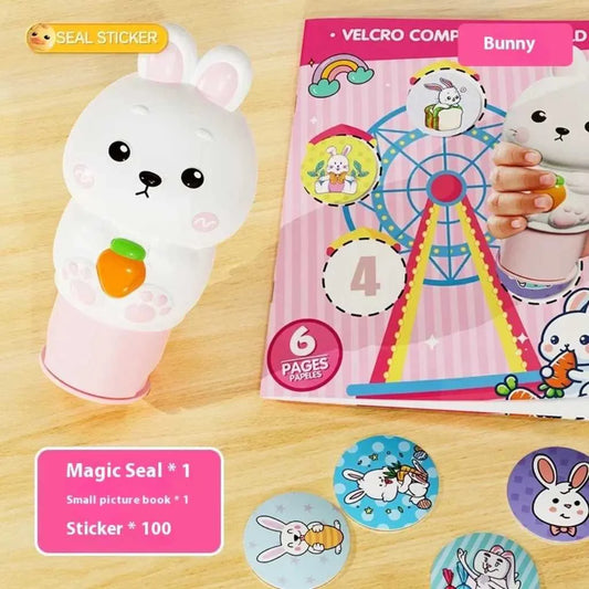 Magic Velcro Stamper Stickers Activity Book for Kids