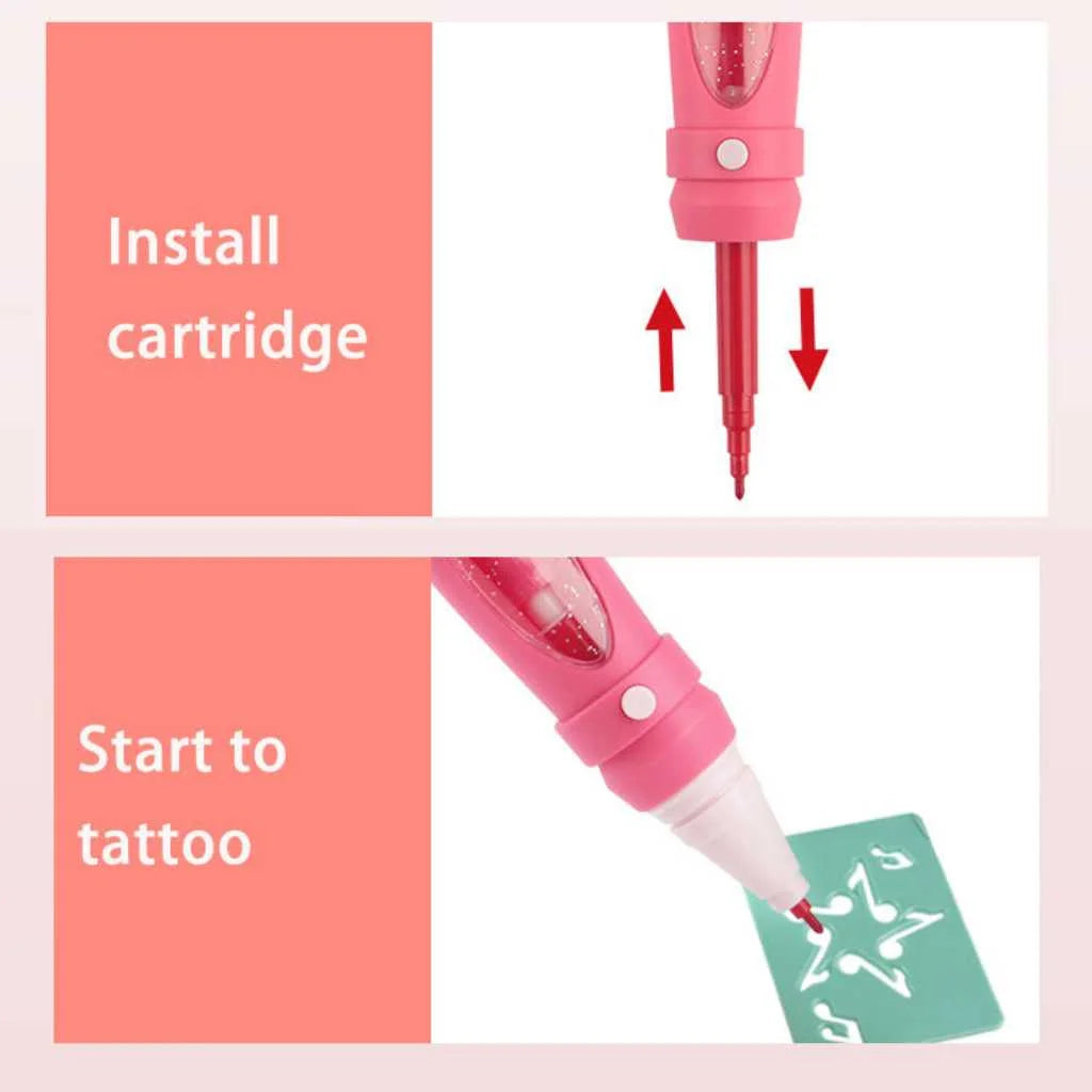 Pretend Play DIY Beautiful Beauty Tattoo Pen for Girls