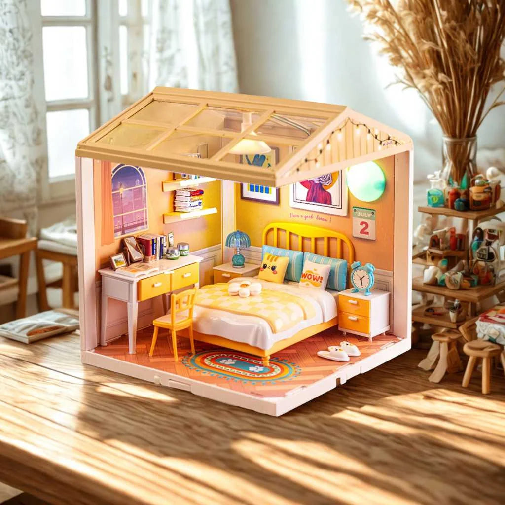 Pretend Play Mini Bedroom Doll House for Girls