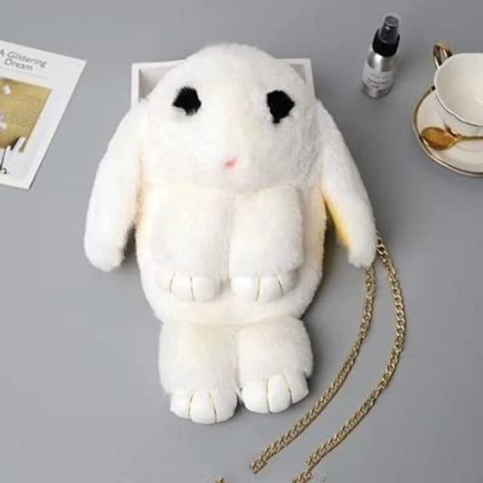 Stylish Plush Rabbit Bag for Girls with Chain