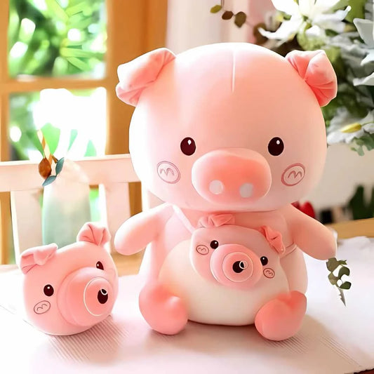 Super Soft Cute Pig Plush Toy with Mini Sling Bag