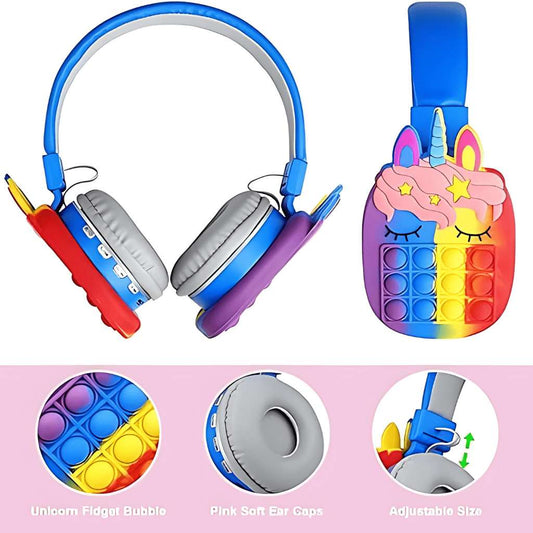 unicorn style popit headphones for kids