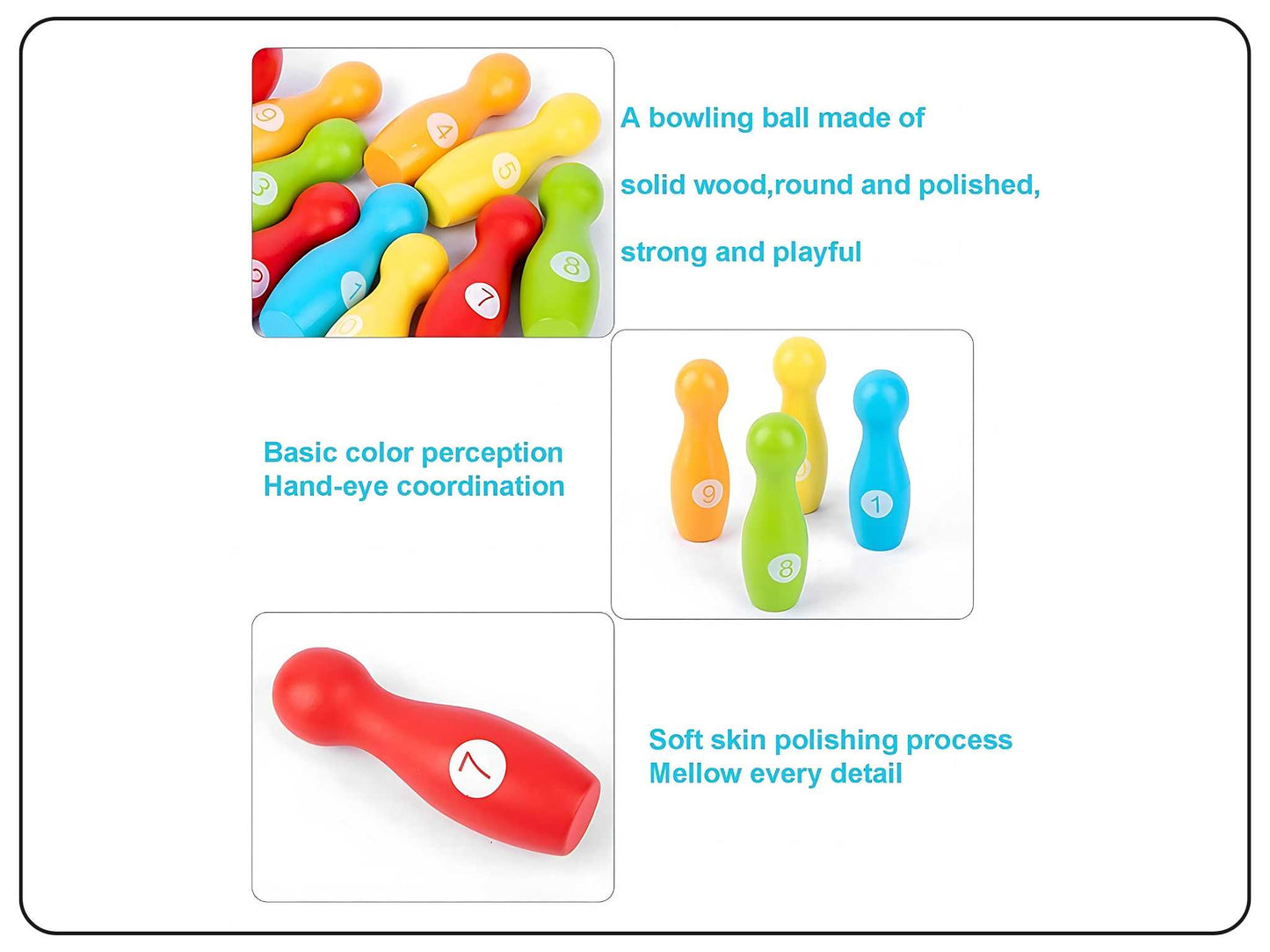 Wooden Bowling Educational toy for Kids