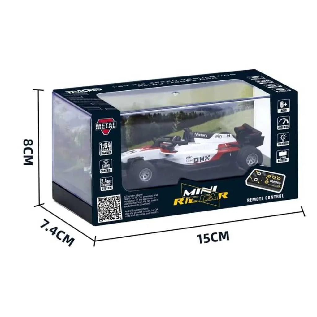 1:64 Scale High-Speed Die-Cast Mini F1 RC Car for Kids