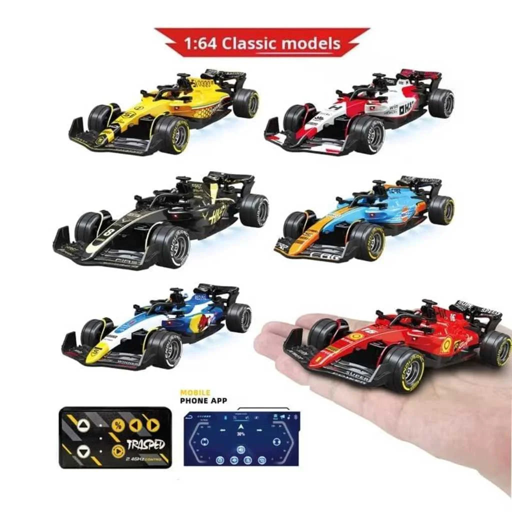 1:64 Scale High-Speed Die-Cast Mini F1 RC Car for Kids