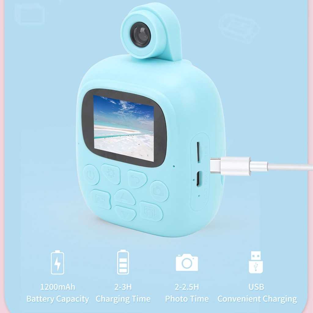 180° rotating lens instant print camera