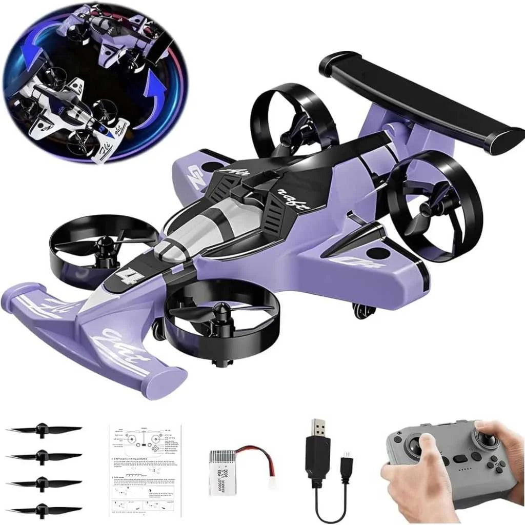 2-in-1 RC Drone Car for Kids with Flying Stunt Vehicle