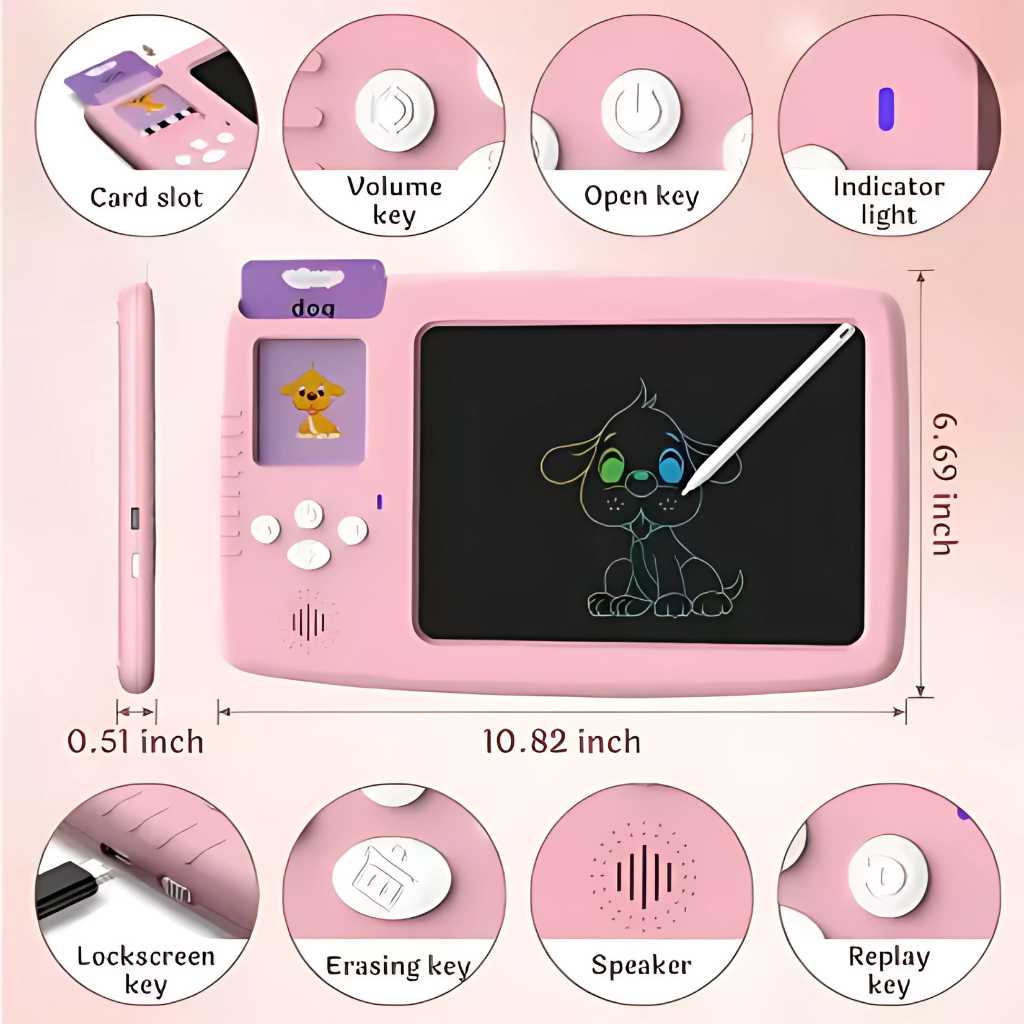 2 in 1 Talking Flash Cards with LCD Writing Table