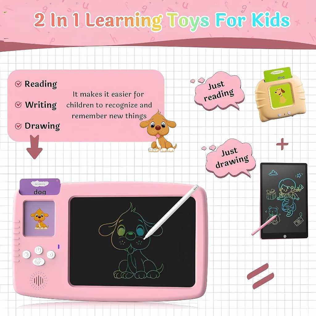 2 in 1 Talking Flash Cards with LCD Writing Table