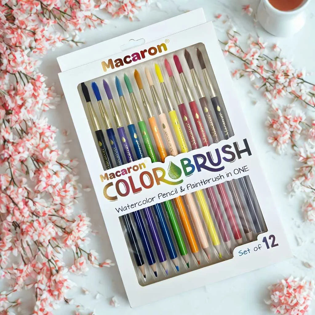 2 in 1 Water colour pencil and paint brush set
