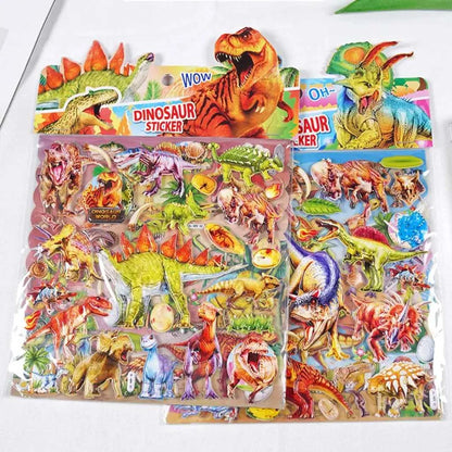 3D Educational Puffy Vehicle, Dinosaur and Fish Stickers