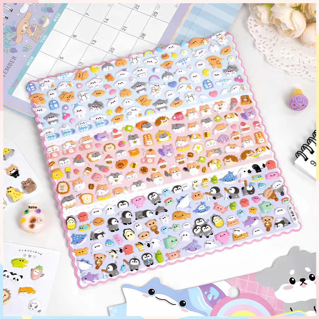 Cute 3D Puffy Animal Stickers for Kids 550 Plus