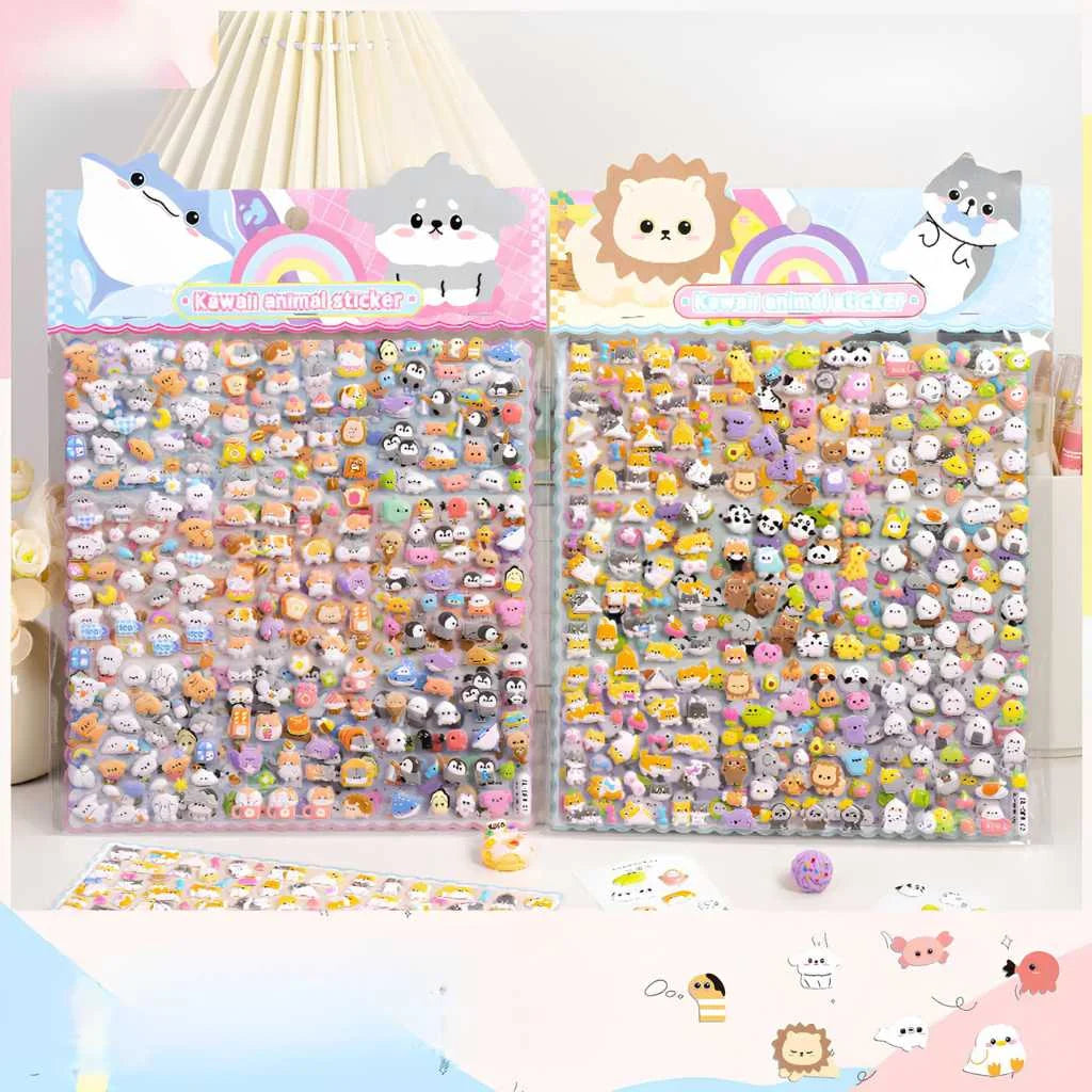 Cute 3D Puffy Animal Stickers for Kids 550 Plus