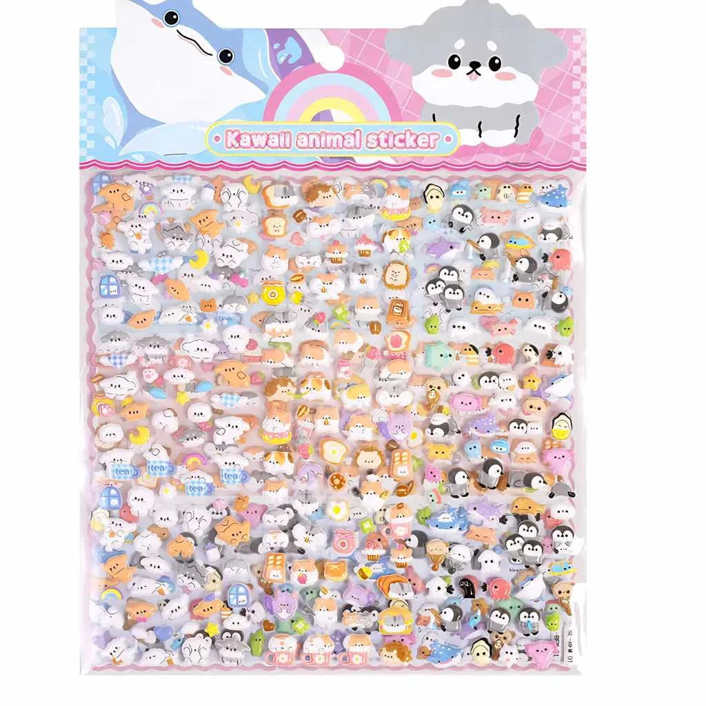Cute 3D Puffy Animal Stickers for Kids 550 Plus