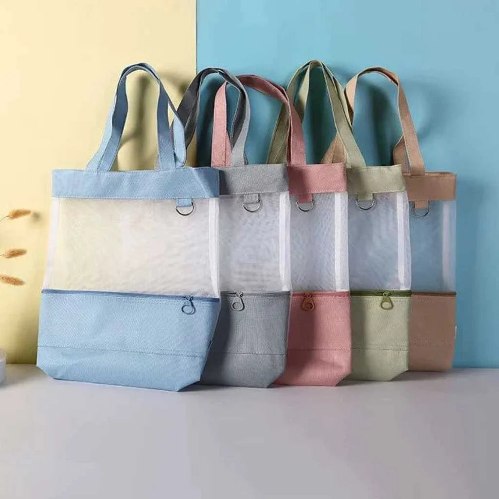 Retro Clear Mesh Tote Bag
