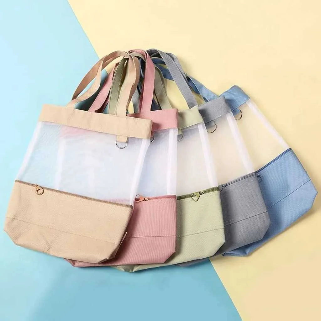 Retro Clear Mesh Tote Bag