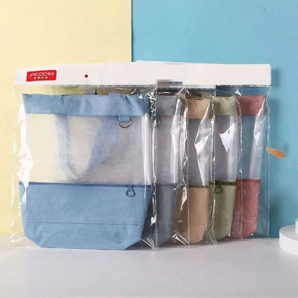 Retro Clear Mesh Tote Bag