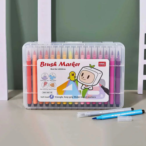 Vibrant Art 48 Color Brush Tip Markers for Kids