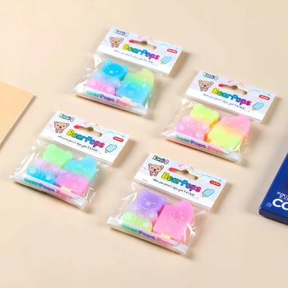 Adorable Bear Popsicle Eraser Set - Cute Kawaii Erasers | DODKart