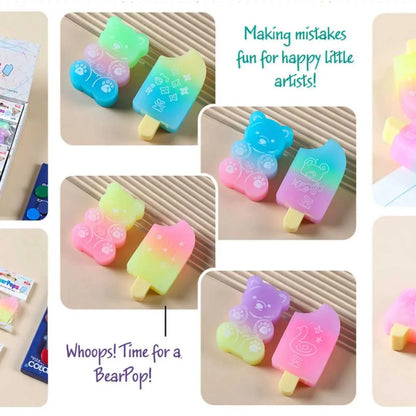 Adorable Bear Popsicle Eraser Set - Cute Kawaii Erasers | DODKart