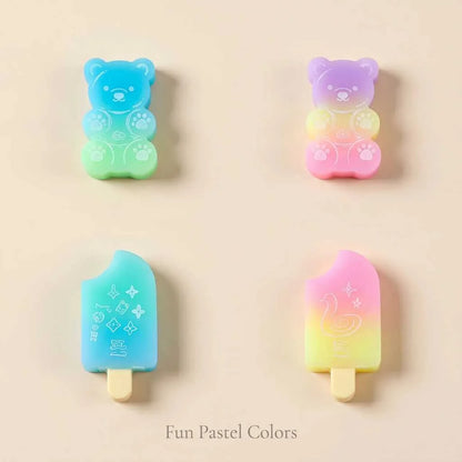 Adorable Bear Popsicle Eraser Set - Cute Kawaii Erasers | DODKart