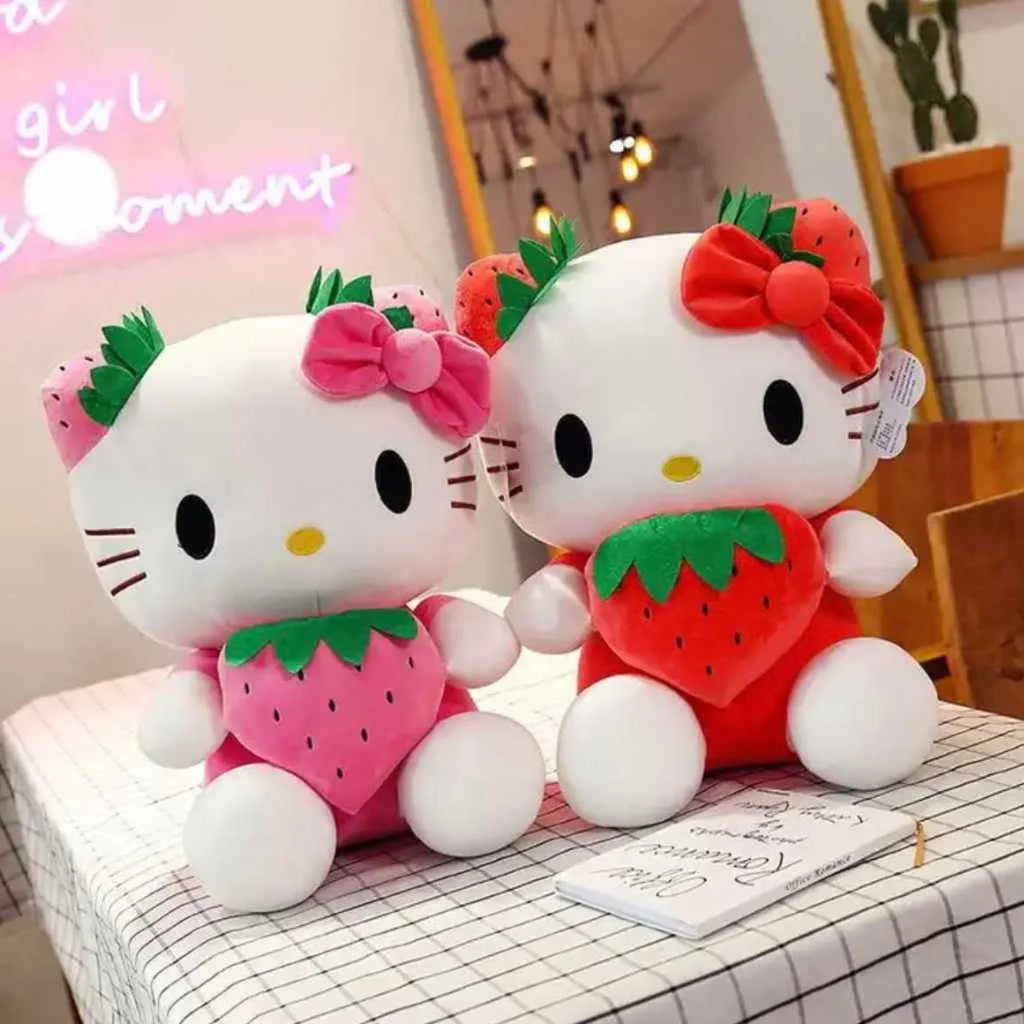Adorable Hello kitty Soft Toy with Strawberry